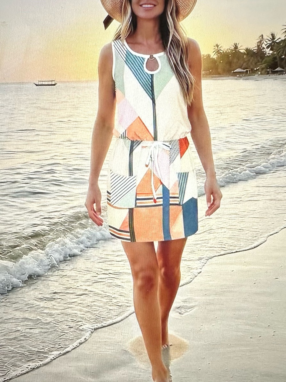 Saukole mini summer dress with drawstring waist